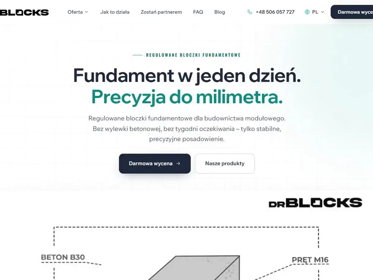 DrBlocks — Strona produktowa z modelem 3D