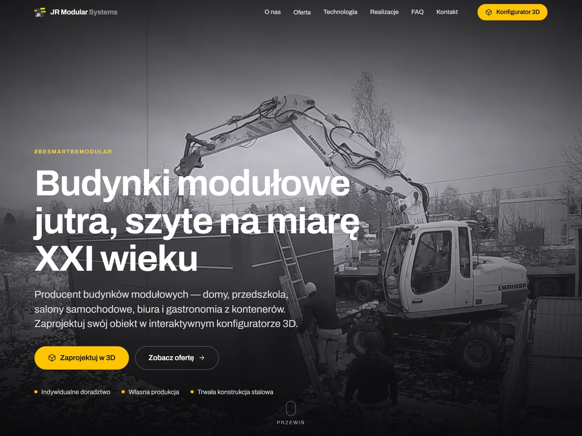 JR Modular Systems — Strona firmowa z konfiguratorem 3D