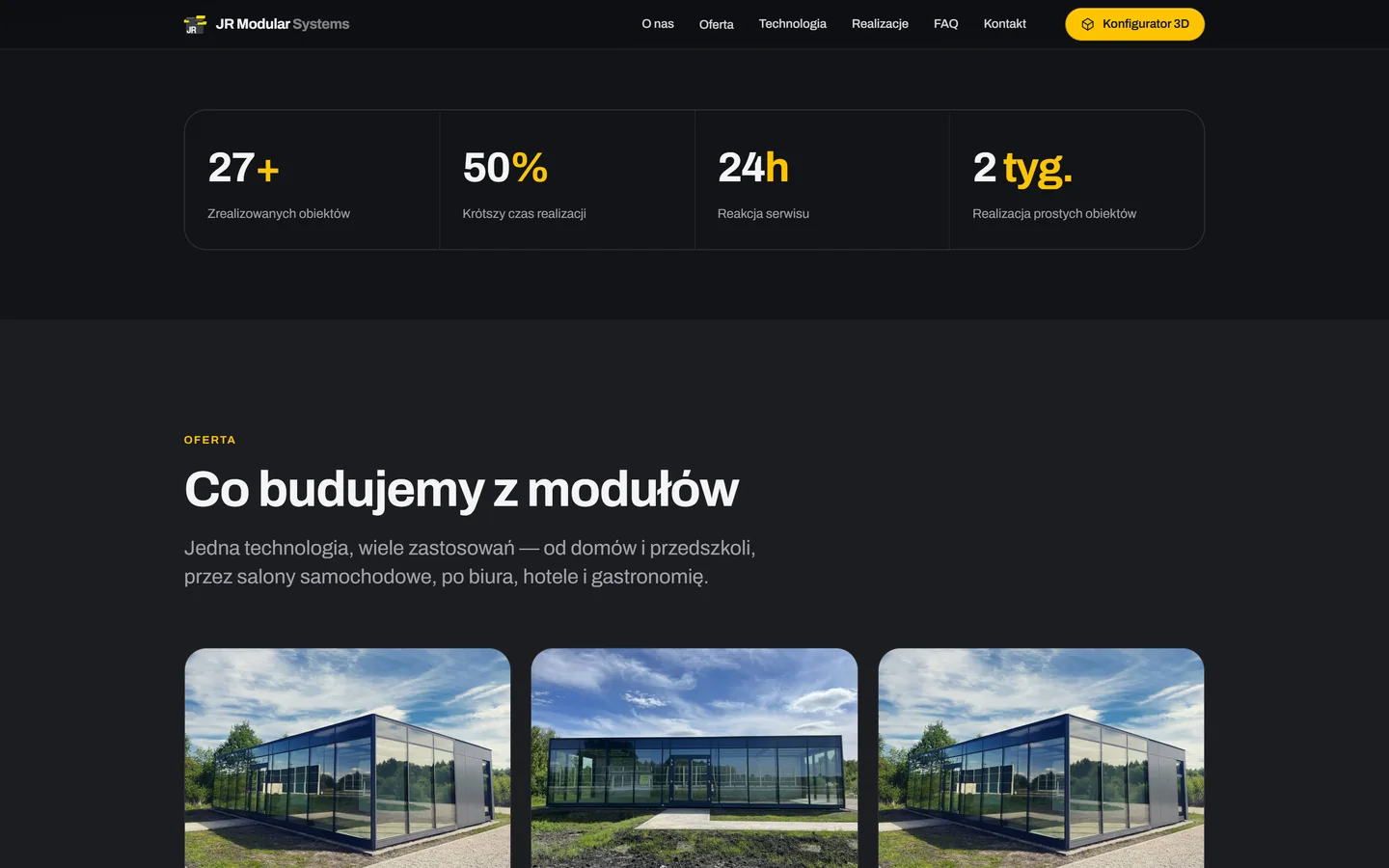 JR Modular Systems — widok na komputerze
