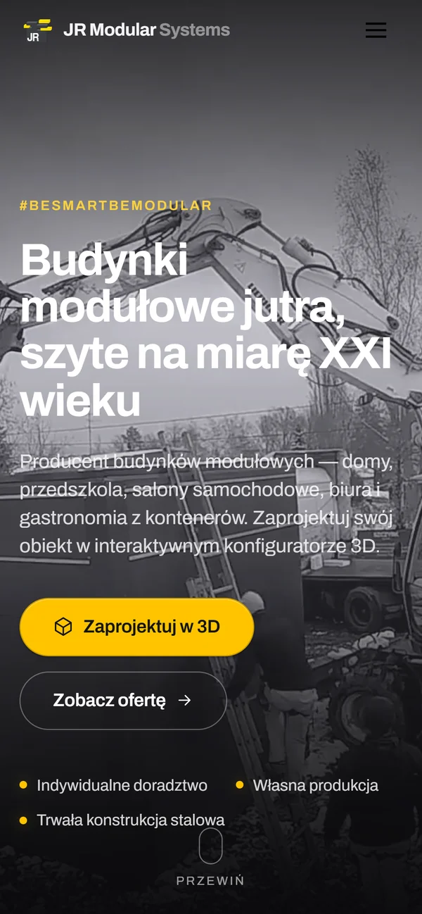 JR Modular Systems — widok na telefonie